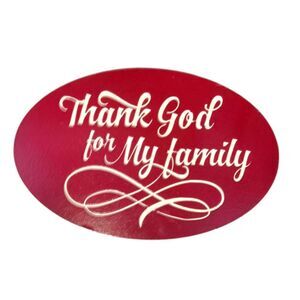 Handpainted Thank God for My Family Sign Red White
